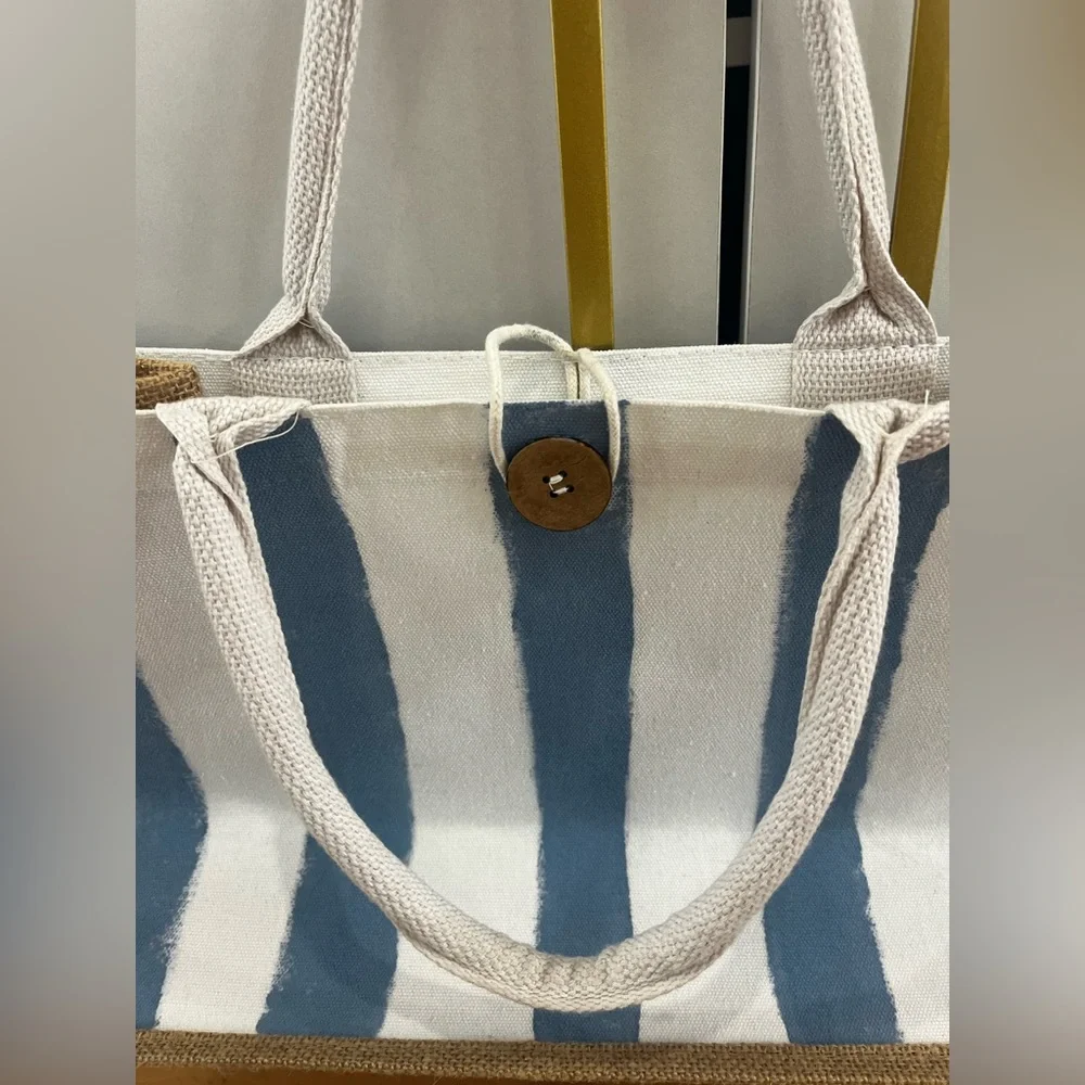 Strawberry Canvas Tote Bag - Green, Red, and Blue - Picture 4 of 8